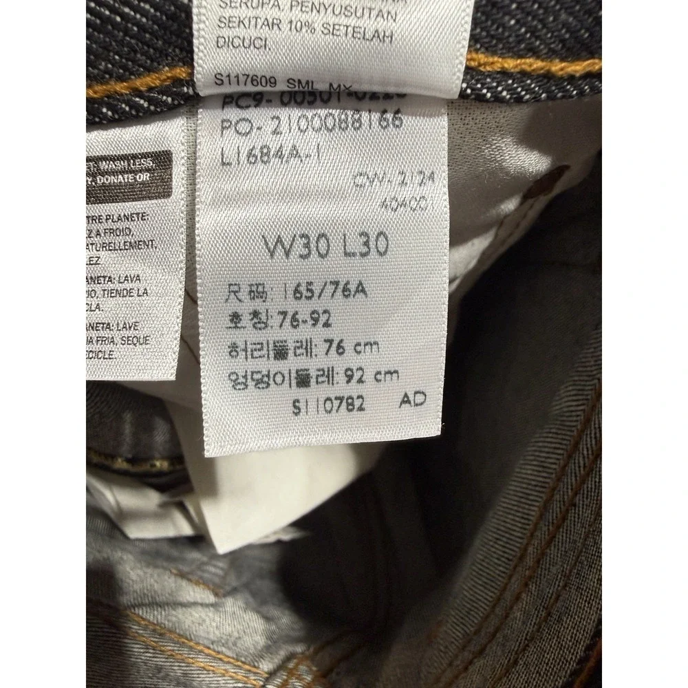 Levi's 501 Original Fit Jeans Mens W30 L30 Dark Wash Button Fly 100% Cotton NWOT